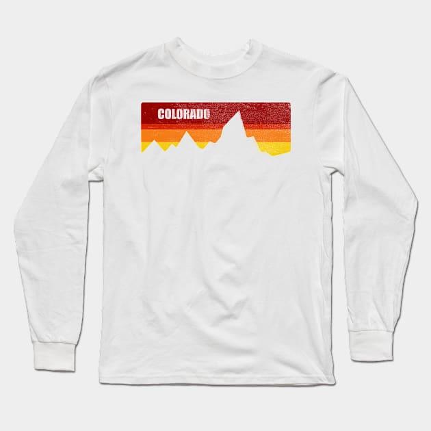 retro colorado rocky mountains Long Sleeve T-Shirt by pholange